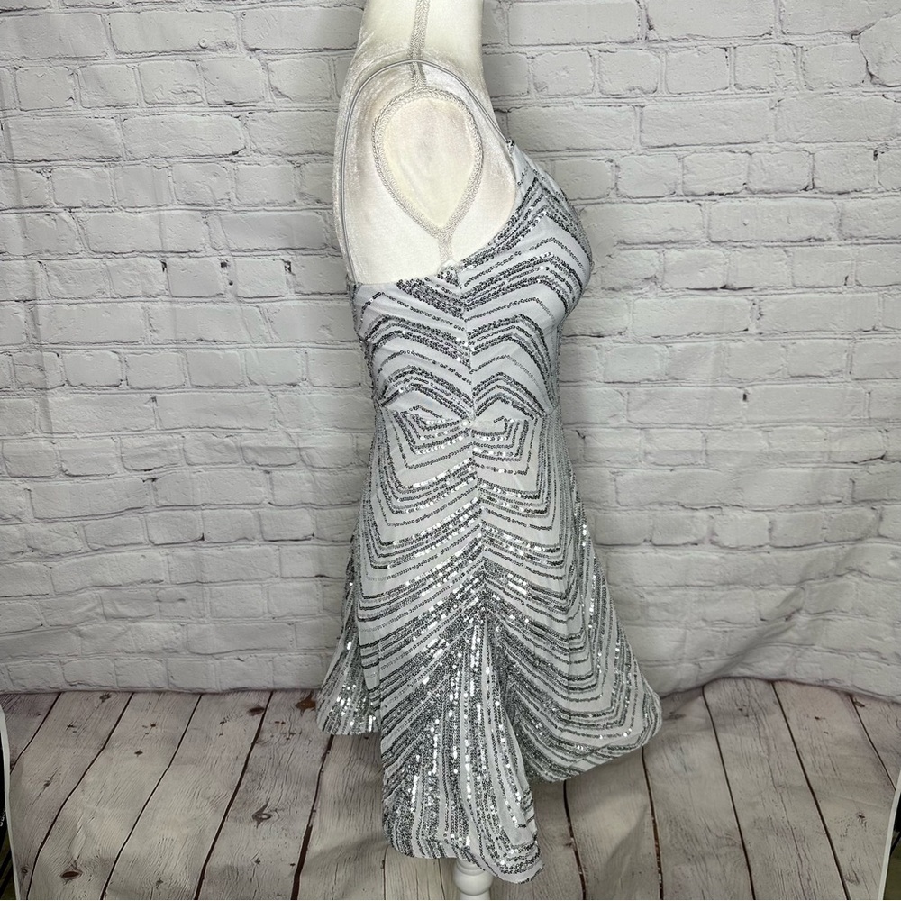B. Darlin Juniors Sequined Mini Fit & Flare Dress - Picture 8 of 13